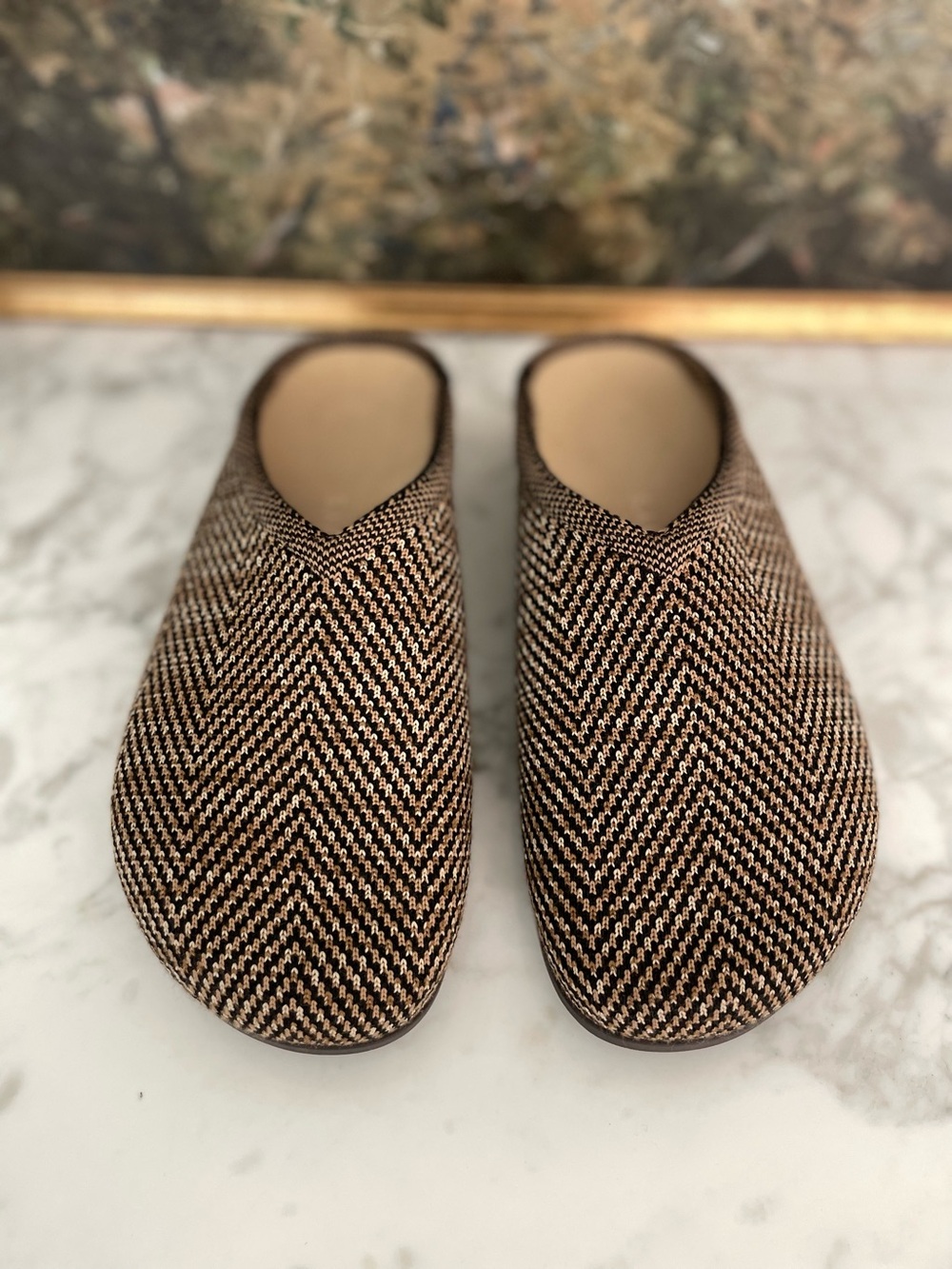 Rothy's The Casual Clog Spice Herringbone Size 8 Rare Colorway Brown
